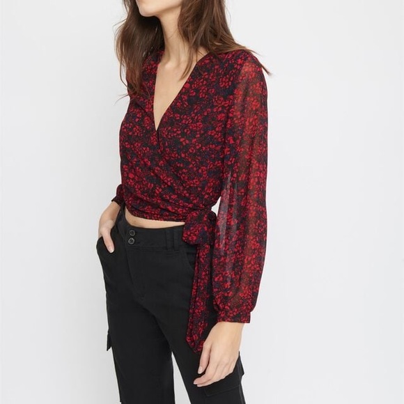 Wrap Blouse (Like New - M) - Picture 3 of 6